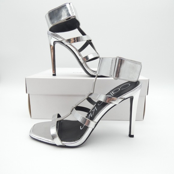 Calvin Klein Shoes - Calvin Klein Dolcita Metallic Silver Strappy Stiletto Sandals 6M 34E5956-SLV